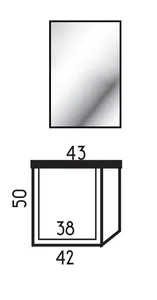 ארון תלוי דגם פמלה - PAMELA עומק 26 ס"מ עם משטח בוצ'ר + כיור בוטיק שחור מט 43 ס"מ סניטק