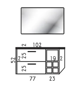 ארון תלוי דגם שארלוט - CHARLOTTE עומק 47 ס"מ עם כיור סקיני חרס לבן 102 ס"מ סניטק
