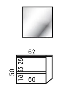 ארון תלוי דגם אלן - ELLEN עומק 40 ס"מ עם כיור רובי חרס לבן 62 ס"מ סניטק