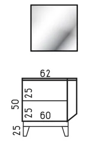 ארון תחתון דגם פסקל - PASCAL עם משטח בוצ'ר 62 ס"מ סניטק