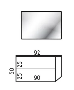 ארון תלוי דגם וויליאם - WILLIAM עומק 40 ס"מ עם כיור רובי חרס לבן 92 ס"מ סניטק