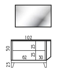 ארון תחתון דגם לורי - LORY עם משטח בוצ'ר 102 ס"מ סניטק