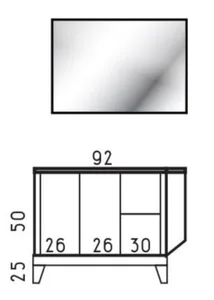 ארון תחתון דגם קאזה - KAZA עם משטח בוצ'ר 92 ס"מ סניטק