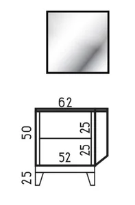 ארון תחתון דגם לורי - LORY עם משטח עליון קוריאן לבן מט 62 ס"מ סניטק