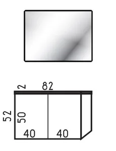 ארון תלוי דגם פרי - PERRY עומק 47 ס"מ עם כיור סקיני חרס לבן 82 ס"מ סניטק