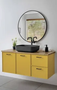 ארון תלוי דגם ולנטינו - VALENTINO עומק 40 ס"מ עם כיור רובי חרס לבן 102 ס"מ סניטק