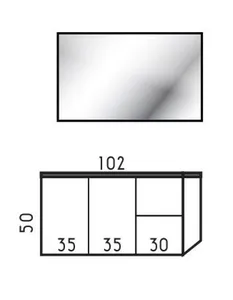ארון תלוי דגם ולנטינו - VALENTINO עומק 40 ס"מ עם כיור רובי חרס לבן 102 ס"מ סניטק