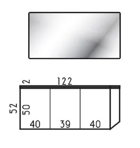 ארון תלוי דגם ויליג' - VILLAGE עומק 47 ס"מ עם כיור סקיני חרס לבן 122 ס"מ סניטק