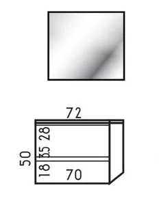 ארון תלוי דגם אלן - ELLEN עומק 40 ס"מ עם כיור רובי חרס לבן 72 ס"מ סניטק