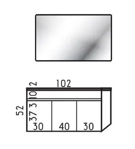 ארון תלוי דגם נונו - NONO עומק 40 ס"מ עם כיור רובי חרס לבן 102 ס"מ סניטק