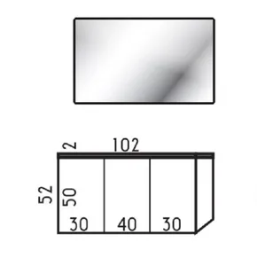 ארון תלוי דגם דומוס - DOMUS עומק 47 ס"מ עם כיור סקיני חרס לבן 102 ס"מ סניטק