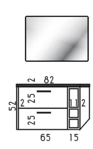 ארון תלוי דגם שארלוט - CHARLOTTE עומק 47 ס"מ עם כיור סקיני חרס לבן 82 ס"מ סניטק