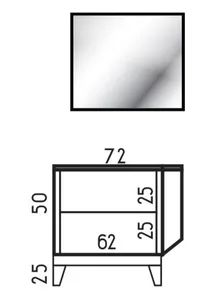 ארון תחתון דגם לורי - LORY עם משטח עליון קוריאן לבן מט 72 ס"מ סניטק