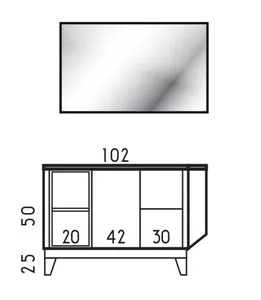 ארון תחתון דגם פליני - FELLINI עם בוצ'ר 102 ס"מ סניטק
