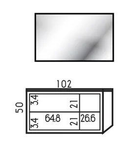 ארון תלוי דגם פאבלו - PABLO עם כיור סקיני חרס לבן 102 ס"מ סניטק