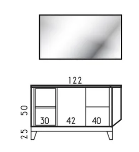 ארון תחתון דגם פליני - FELLINI עם בוצ'ר 122 ס"מ סניטק
