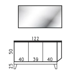 ארון תחתון דגם אריקה - ERRICA עם משטח עליון קוריאן לבן מט 122 ס"מ סניטק