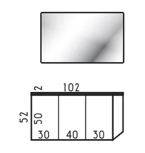 ארון תלוי דגם פרי - PERRY עומק 47 ס"מ עם כיור סקיני חרס לבן 102 ס"מ סניטק