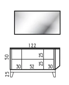 ארון תחתון דגם לורי - LORY עם משטח עליון קוריאן לבן מט 122 ס"מ סניטק