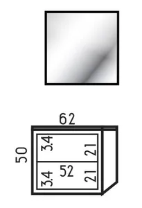 ארון תלוי דגם פאבלו - PABLO עם כיור סקיני חרס לבן 62 ס"מ סניטק