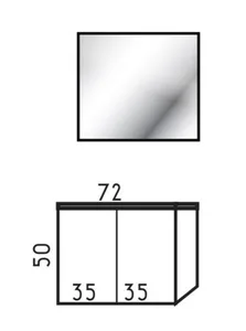 ארון תלוי דגם אמילי - EMILY עומק 36 ס"מ עם כיור טוי חרס לבן 72 ס"מ סניטק