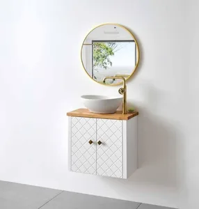 ארון תלוי דגם גיאה - GEA עומק 29 ס"מ עם כיור נורית/בוטיק צבעוני או לבן מט 59 ס"מ סניטק