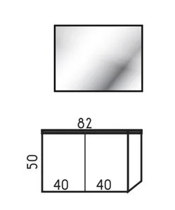 ארון תלוי דגם אמילי - EMILY עומק 40 ס"מ עם כיור רובי חרס לבן 82 ס"מ סניטק