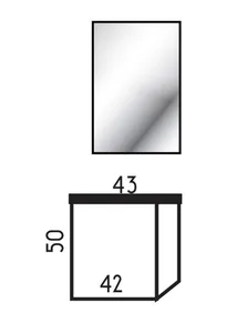 ארון תלוי דגם ארק - ARAK עומק 26 ס"מ עם כיור זכוכית אינטגרלי 43 ס"מ סניטק