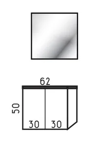 ארון תלוי דגם אמילי - EMILY עומק 36 ס"מ עם כיור טוי חרס לבן 62 ס"מ סניטק
