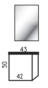 ארון תלוי דגם סנדרה - SANDRA עומק 26 ס"מ עם משטח בוצ'ר + כיור זכוכית אינטגרלי 43 ס"מ סניטק