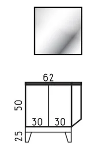 ארון תחתון דגם אריקה - ERRICA עם משטח עליון קוריאן לבן מט 62 ס"מ סניטק
