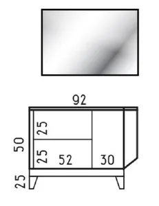 ארון תחתון דגם סטילו - STILO עם משטח עליון קוריאן לבן מט 92 ס"מ סניטק