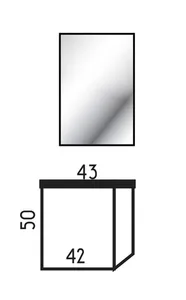 ארון תלוי דגם אוסקר - OSCAR עומק 26 ס"מ עם משטח בוצ'ר + כיור בוטיק לבן מבריק 43 ס"מ סניטק