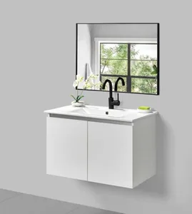 ארון תלוי דגם ויליג' - VILLAGE עומק 47 ס"מ עם כיור סקיני חרס לבן 62 ס"מ סניטק