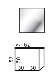 ארון תלוי דגם ויליג' - VILLAGE עומק 47 ס"מ עם כיור סקיני חרס לבן 62 ס"מ סניטק