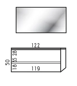 ארון תלוי דגם אלן - ELLEN עומק 40 ס"מ עם כיור רובי חרס לבן 122 ס"מ סניטק