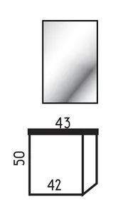 ארון תלוי דגם המילטון - HAMILTON עומק 26 ס"מ עם כיור זכוכית אינטגרלי 43 ס"מ סניטק