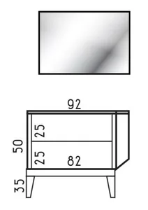 ארון תחתון דגם סוהו - SOHO עם כיור סקיני חרס לבן 92 ס"מ סניטק