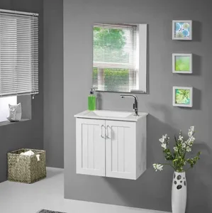 ארון תלוי דגם אלברטה - ALBERTA מידה 55 ס"מ כיור אינטגרלי סקיני לבן סניטק