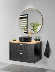 ארון תלוי דגם נירוולי - NIRVALI עומק 47 ס"מ עם כיור סקיני חרס לבן 122 ס"מ סניטק