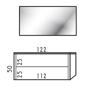 ארון תלוי דגם נירוולי - NIRVALI עומק 47 ס"מ עם כיור סקיני חרס לבן 122 ס"מ סניטק
