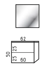 ארון תלוי דגם לוטן - LOTAN עומק 47 ס"מ עם כיור סקיני חרס לבן 62 ס"מ סניטק
