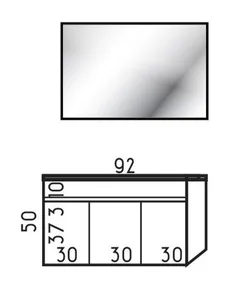 ארון תלוי דגם שאנל - CHANNEL עומק 47 ס"מ עם כיור סקיני חרס לבן 92 ס"מ סניטק