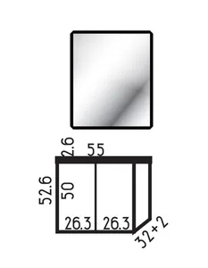 ארון תלוי דגם קופרה - CUPRA מידה 55 ס"מ כיור אינטגרלי סקיני לבן סניטק
