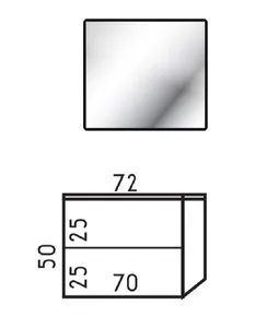 ארון תלוי דגם קוסטה - COSTA עומק 47 ס"מ עם כיור סקיני חרס לבן 72 ס"מ סניטק