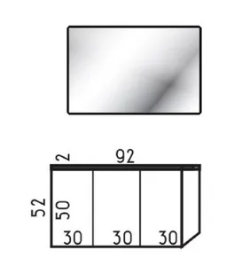 ארון תלוי דגם פרי - PERRY עומק 40 ס"מ עם כיור רובי חרס לבן 92 ס"מ סניטק