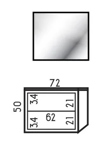 ארון תלוי דגם פאבלו - PABLO עם כיור סקיני חרס לבן 72 ס"מ סניטק