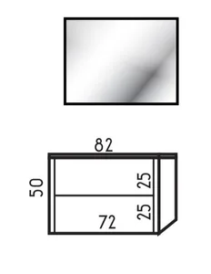 ארון תלוי דגם סרנו - SARNO עומק 40 ס"מ עם כיור רובי חרס לבן 82 ס"מ סניטק