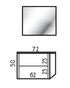 ארון תלוי דגם סרנו - SARNO עומק 40 ס"מ עם כיור רובי חרס לבן 72 ס"מ סניטק