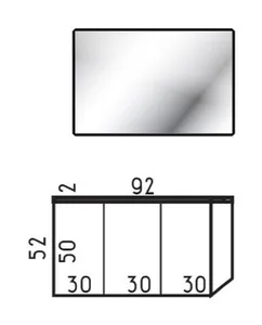 ארון תלוי דגם סליידר - SLIDER עומק 40 ס"מ עם כיור רובי חרס לבן 92 ס"מ סניטק